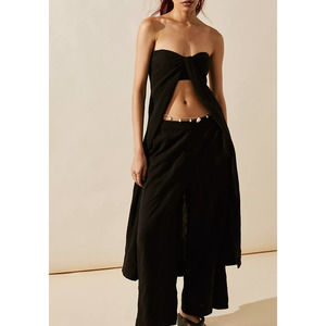 Free People Banita Black Strapless Tunic Top only - Medium M NWOT dress